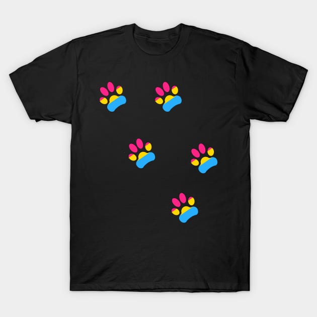 Pansexual Pride Paws T-Shirt by Skrayer1219